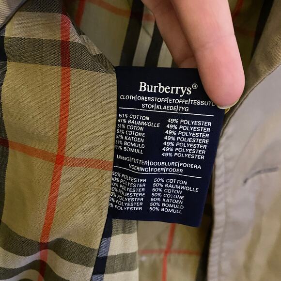 Burberry Beige Classic Trench Coat Vintage Jacket Full Novacheck Lining Cotton - Picture 8 of 12